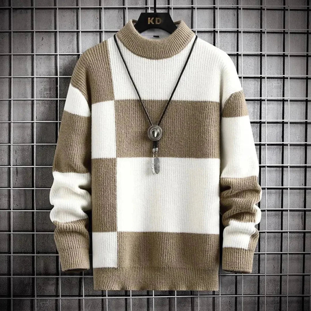 Dirk - Stylish monochrome sweater with classic cut