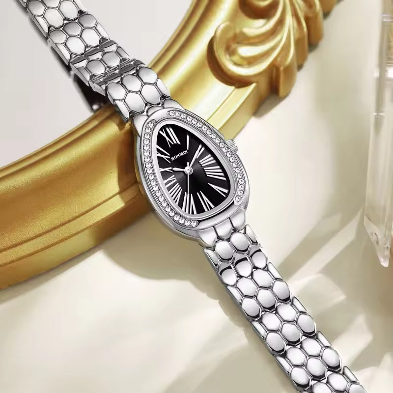 Elegant Snake Stone Watch, Trendy and Sophisticated Accessory