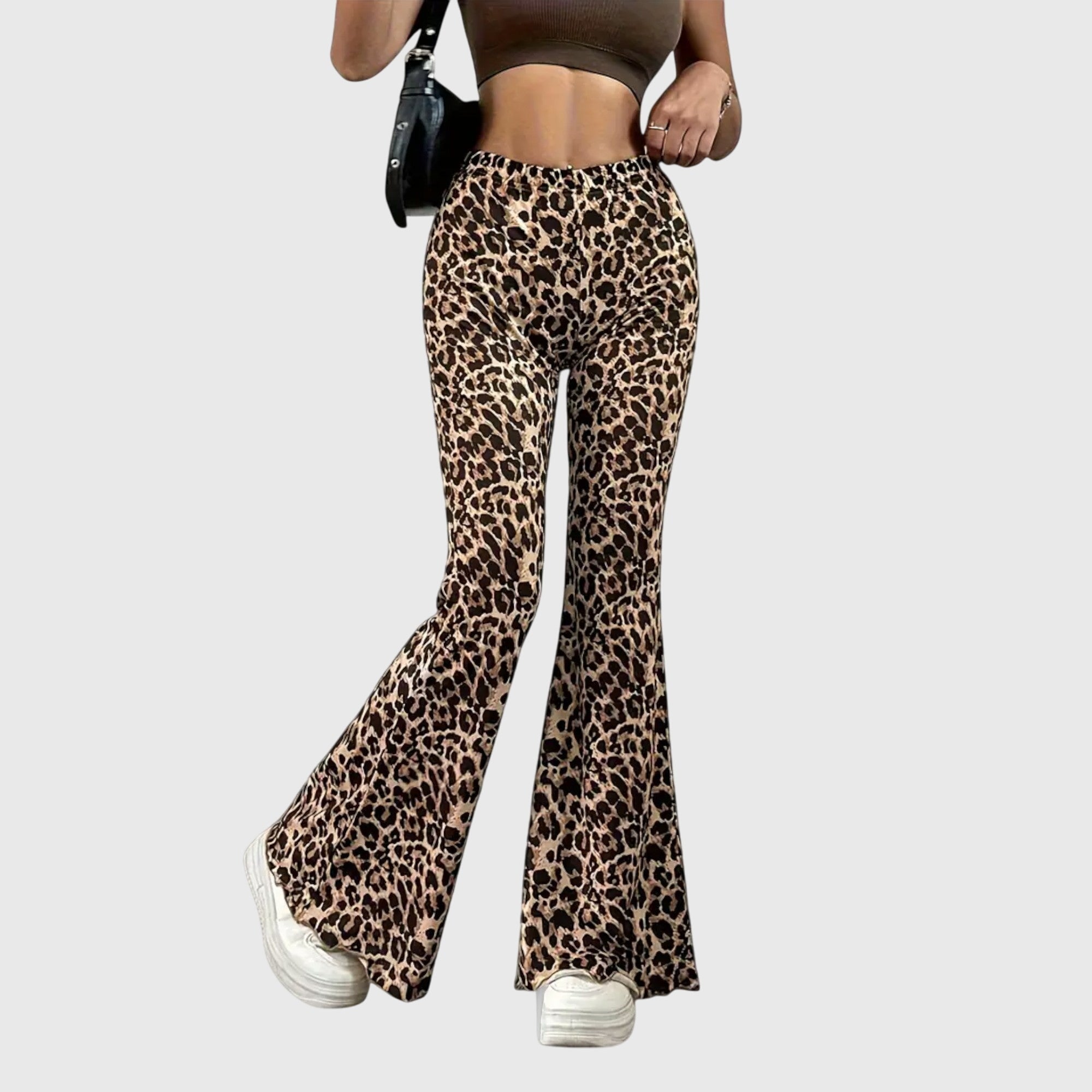 Leopard-Print Bootcut Pants