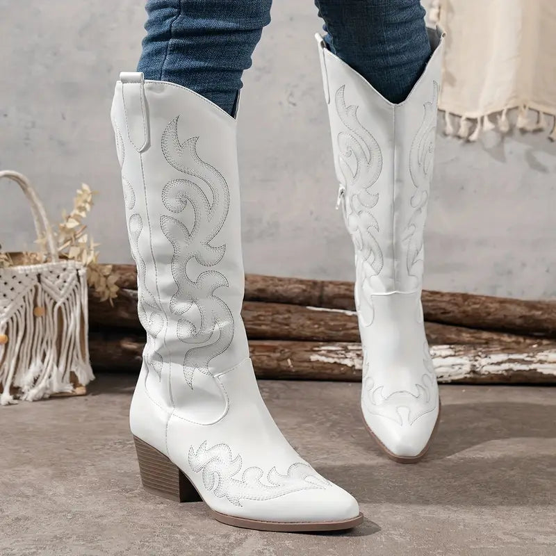 Chic Chunky-Heel Western Boots