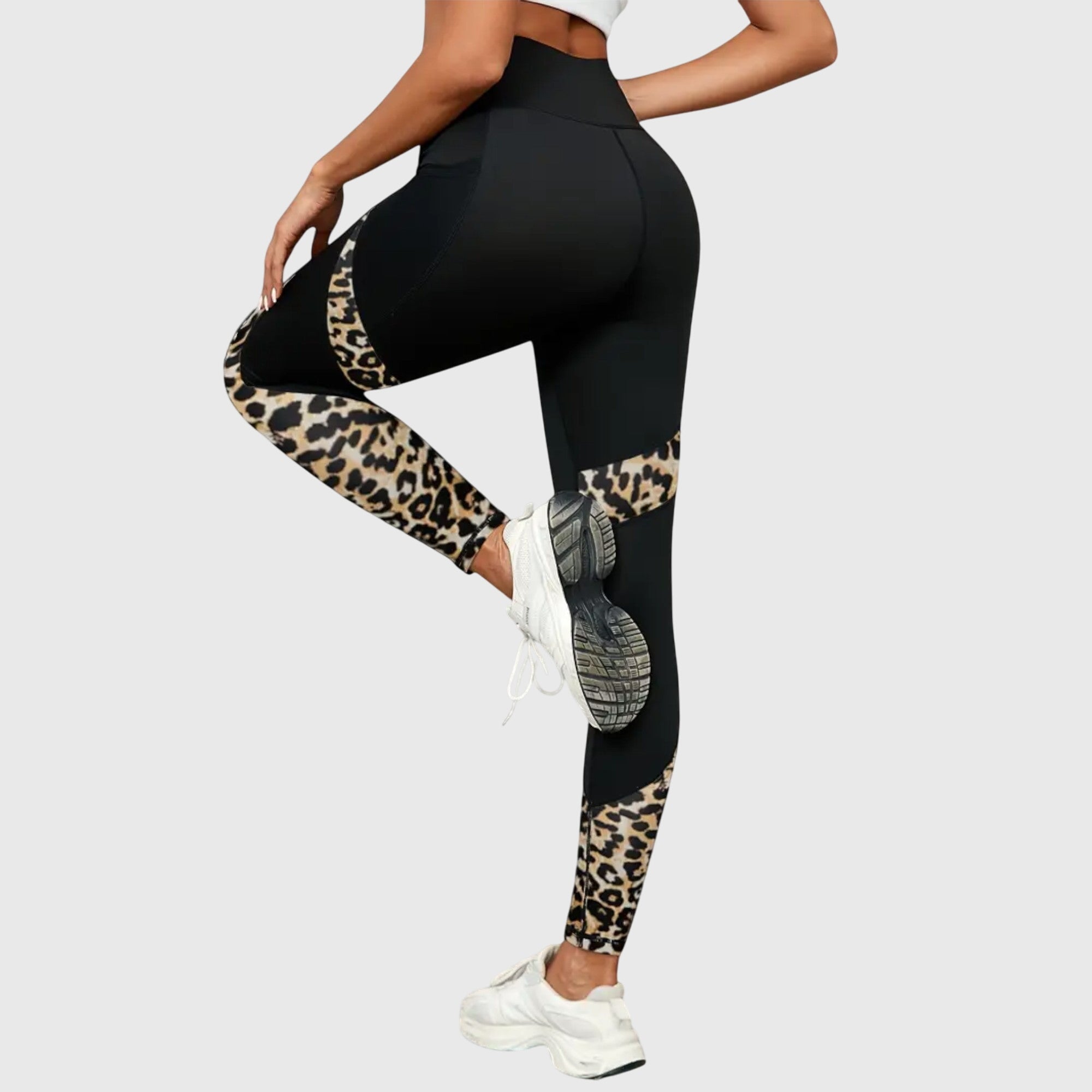 High-Waisted Leopard Print Workout Pants – Figure-Flattering Fit for Any Workout