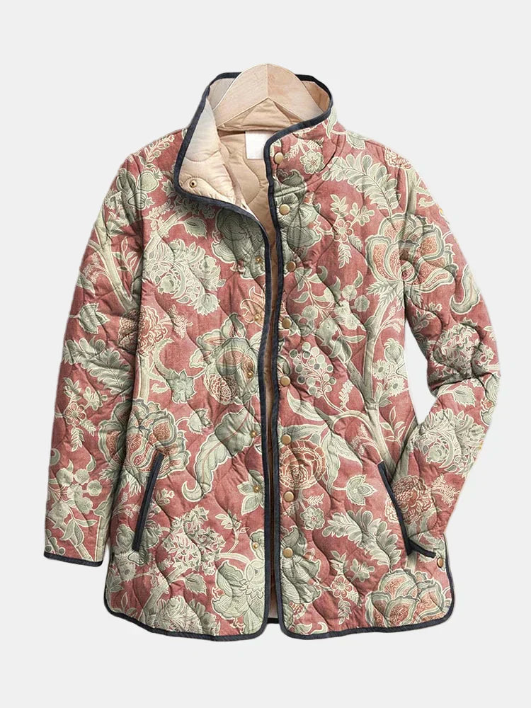 Angela Vintage Floral Quilted Jacket - Casual Chic