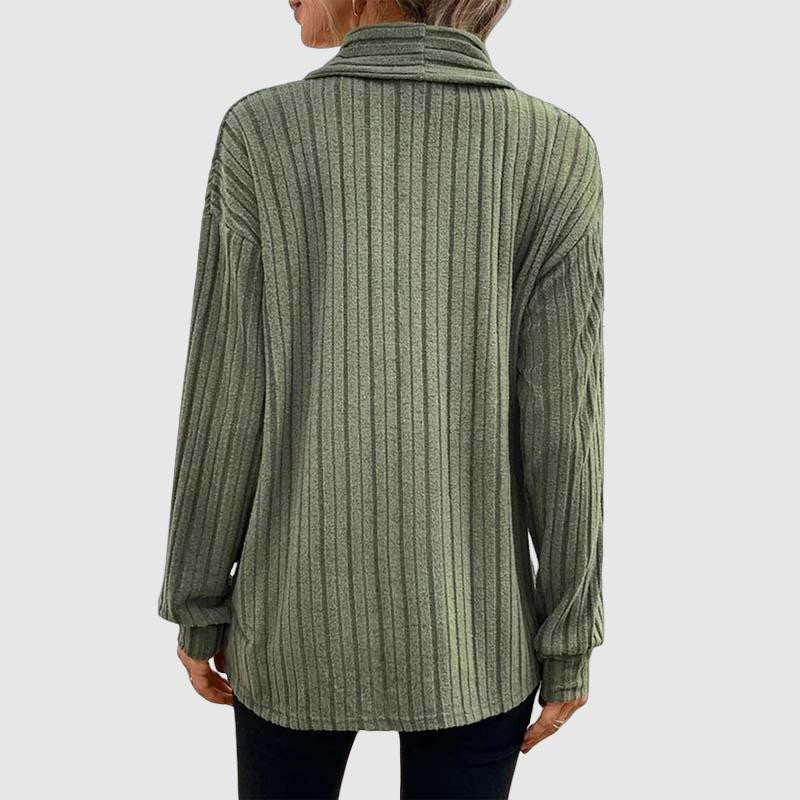 Women's Soft-Knit Ribbed Open-Front Cardigan
