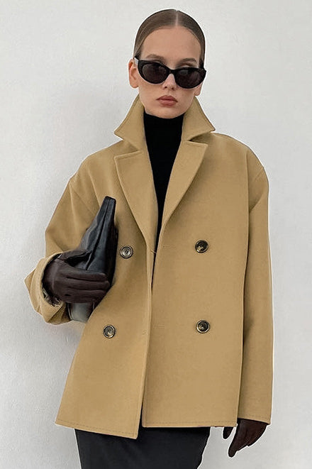 Loose Wool Coat with Lapel for an Elegant and Cozy Style