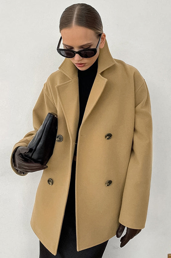 Loose Wool Coat with Lapel for an Elegant and Cozy Style