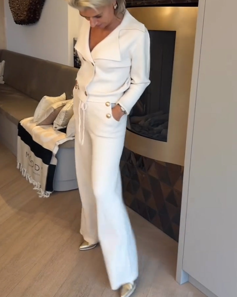 Elegant and Trendy V-Neck Ensemble