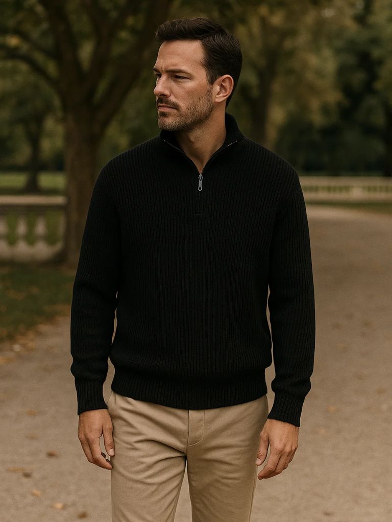 Falko - Elegant Highland Quarter-Zip Pullover in Classic Design