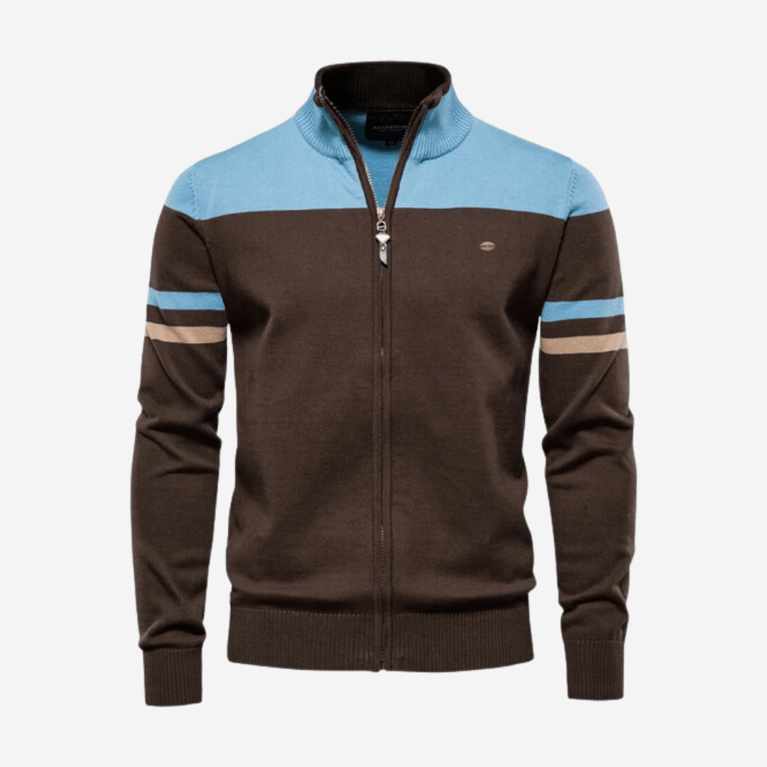 Falko - Trendy Zip-up Sweatshirt with Modern Collar for a Stylish Look