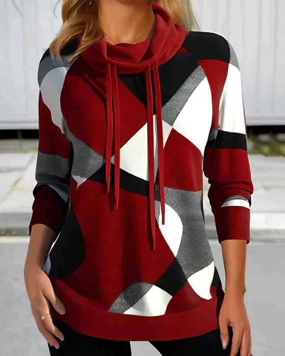 Stylish women's hoodie with modern geometric patterns