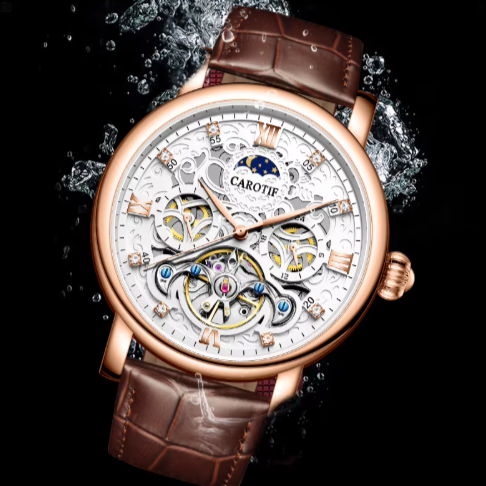 Elegant Automatic Leather Watch for Business