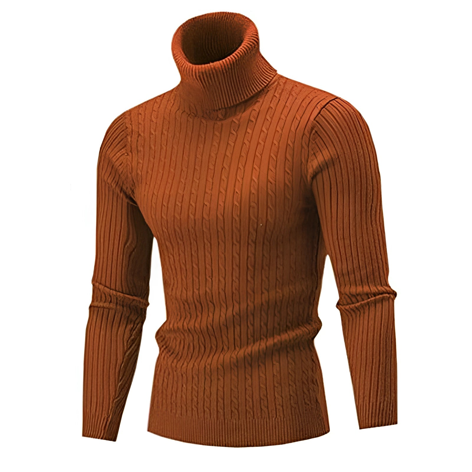 Henrik - Elegant cable-knit turtleneck sweater made of high-quality wool
