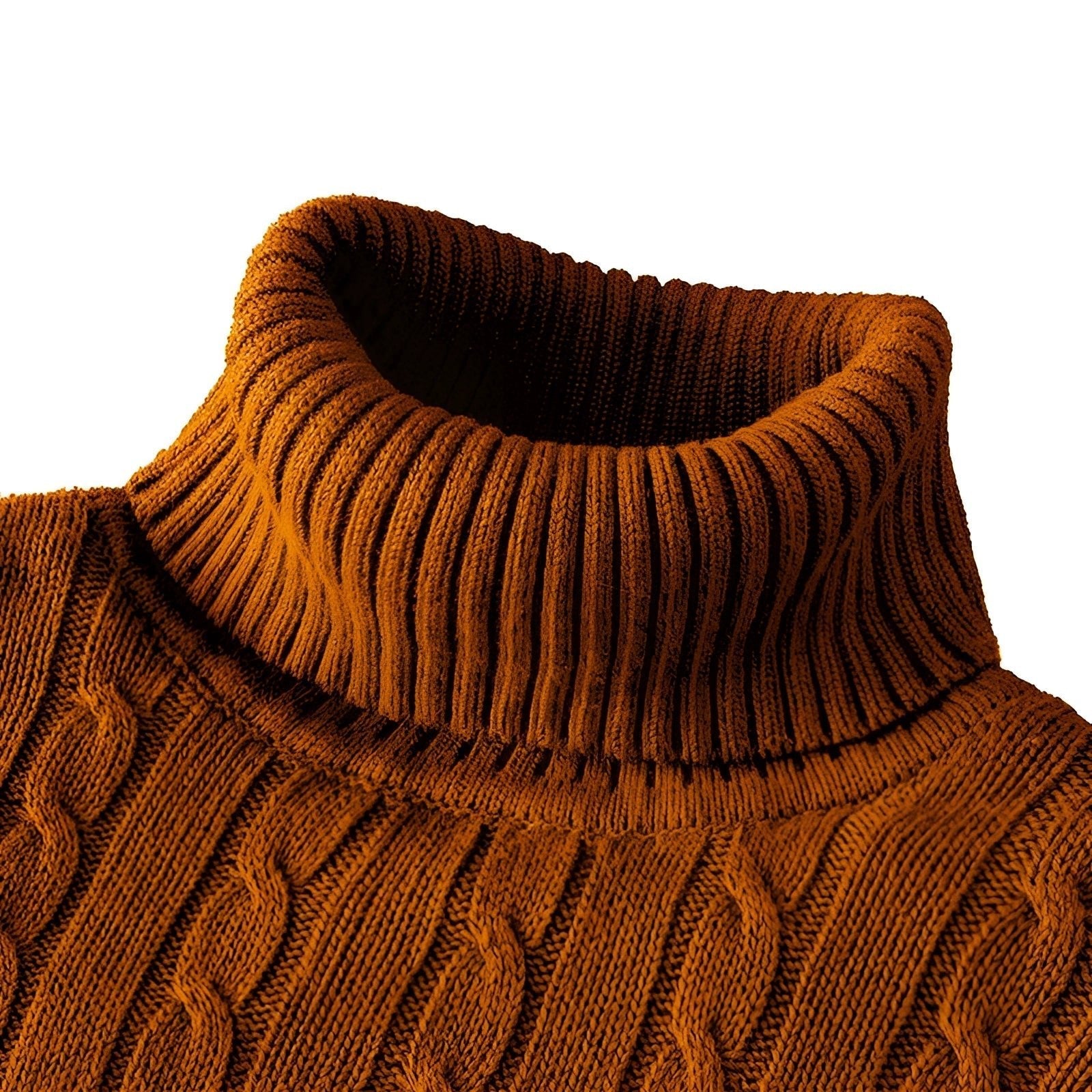 Henrik - Elegant cable-knit turtleneck sweater made of high-quality wool