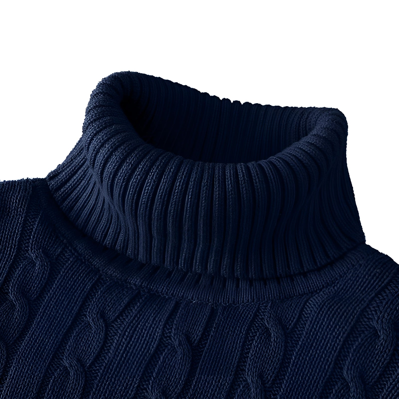 Henrik - Elegant cable-knit turtleneck sweater made of high-quality wool