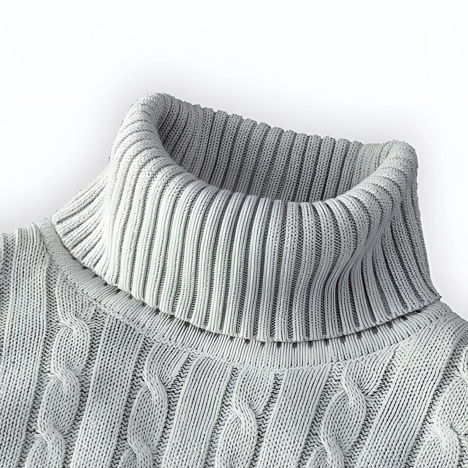Henrik - Elegant cable-knit turtleneck sweater made of high-quality wool