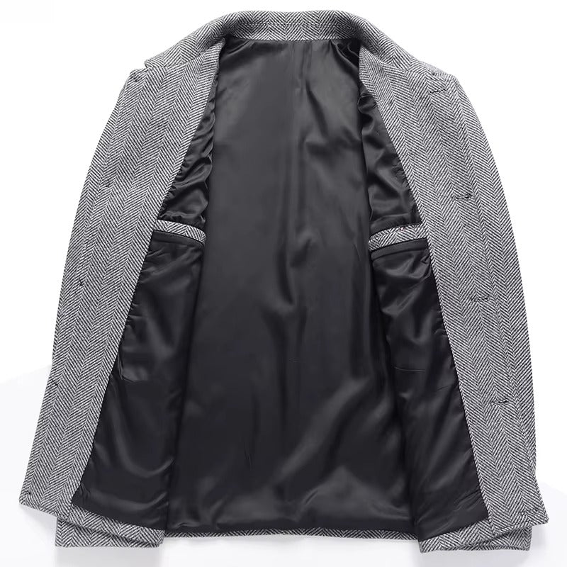 Marc's Short Herringbone Pattern Jacket for a Chic and Trendy Look