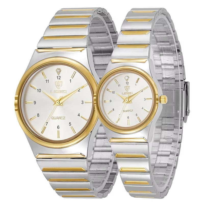 Elegant couples' watch in silver tone for a sophisticated style