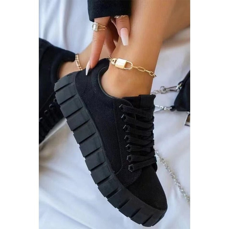 Elegant women's solid color sneakers for a trendy look