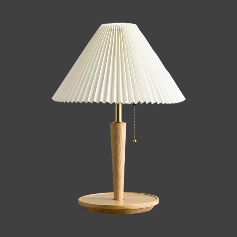 Elegant vintage table lamp made of noble pleated wood
