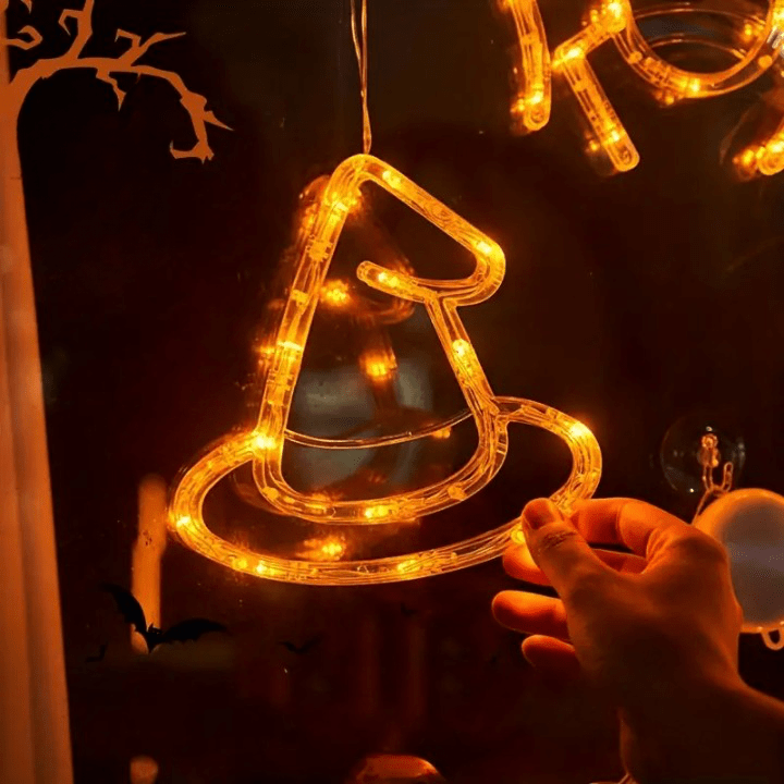 GlowFrights - Genuine Ghost and Bats Halloween String Lights for Festive and Magical Decoration