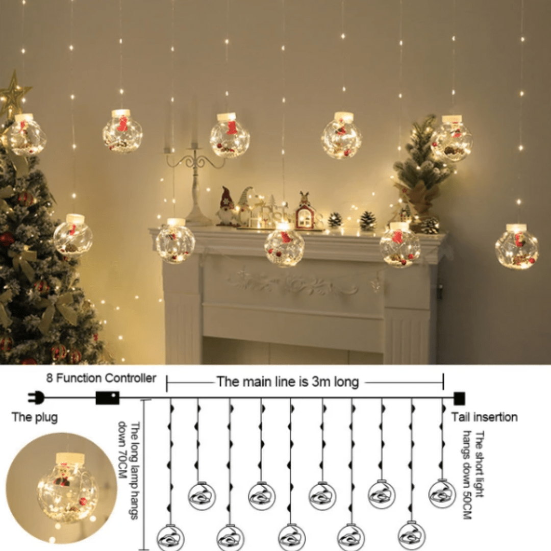 GlowBliss - Colorful LED String Light with Bubbles for Festive Christmas Decoration and Cozy Lighting