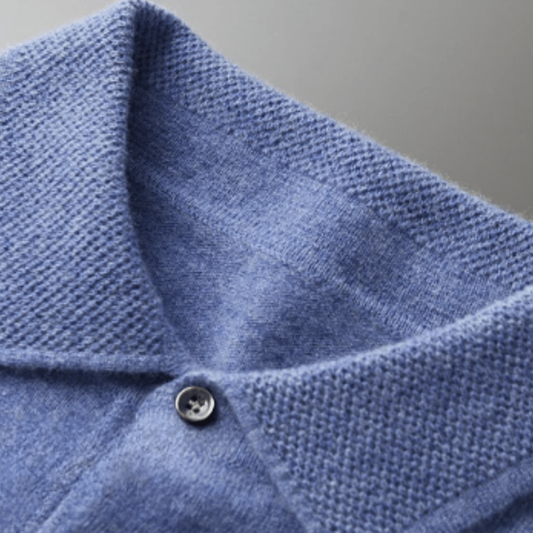 Jonas - Elegant classic wool polo shirt with polo collar