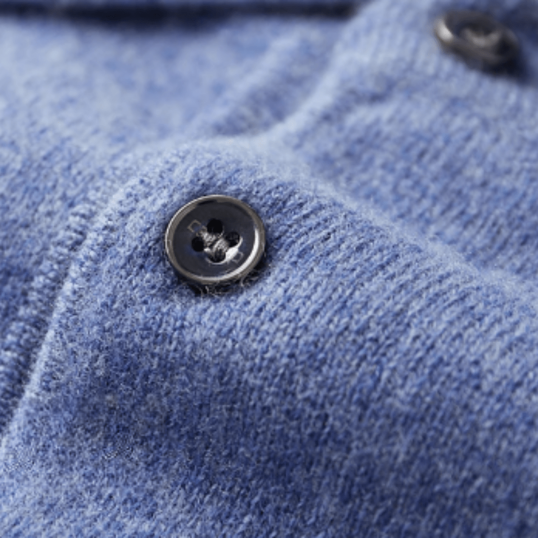 Jonas - Elegant classic wool polo shirt with polo collar