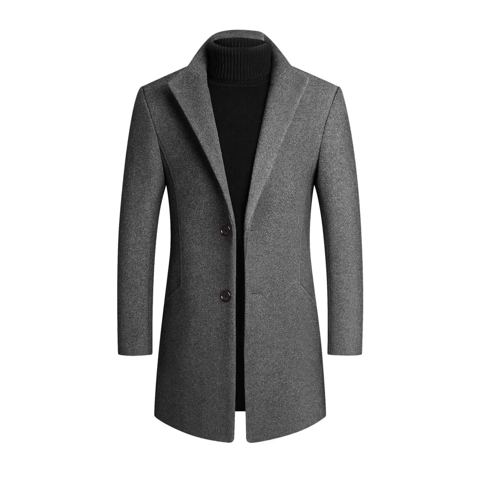 Jonas – Elegant fitted coat with stylish two-button closure