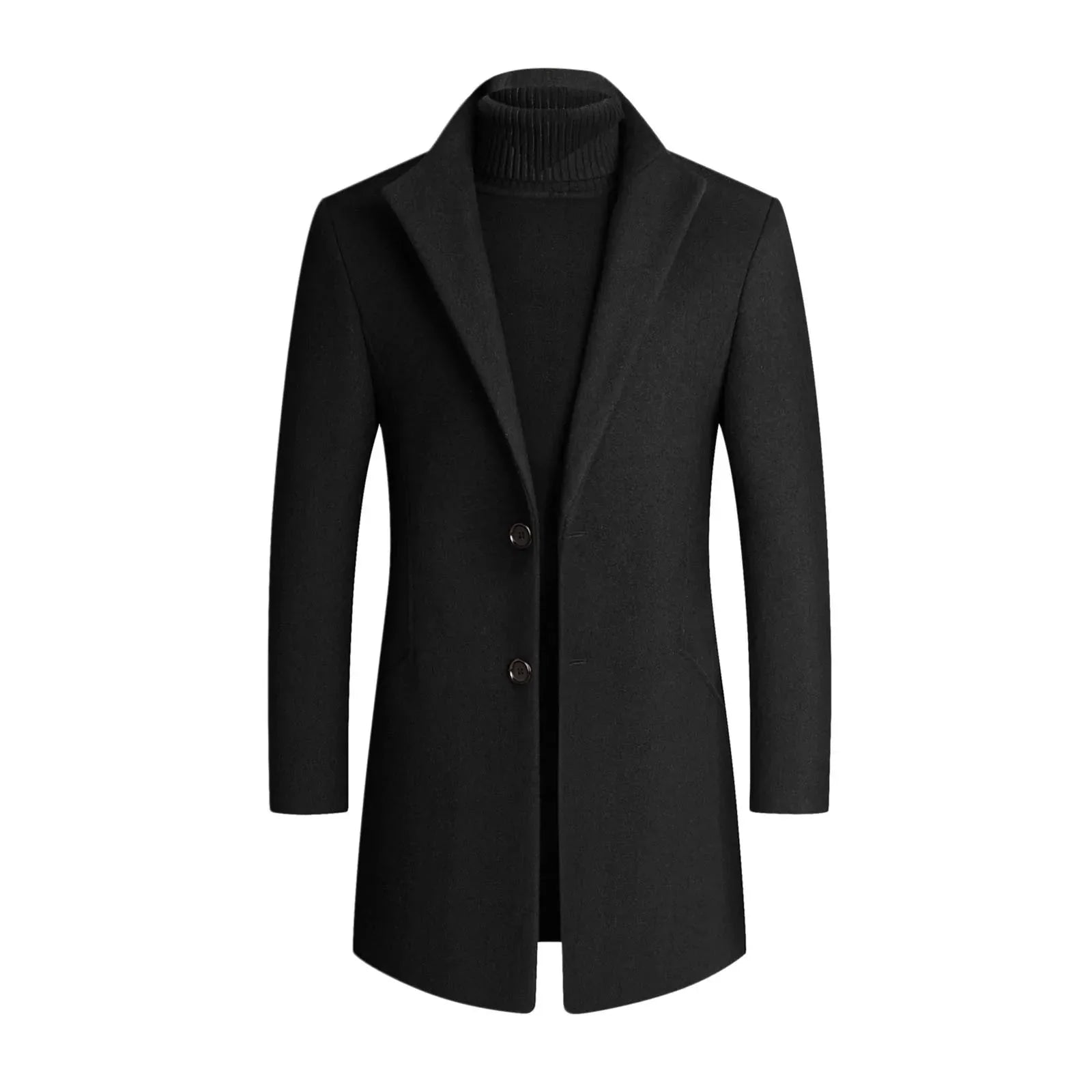 Jonas – Elegant fitted coat with stylish two-button closure