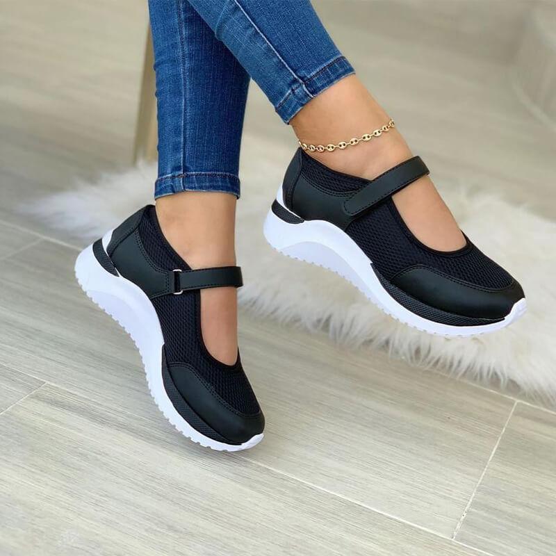 Orthopedic shoes for women with supportive insoles