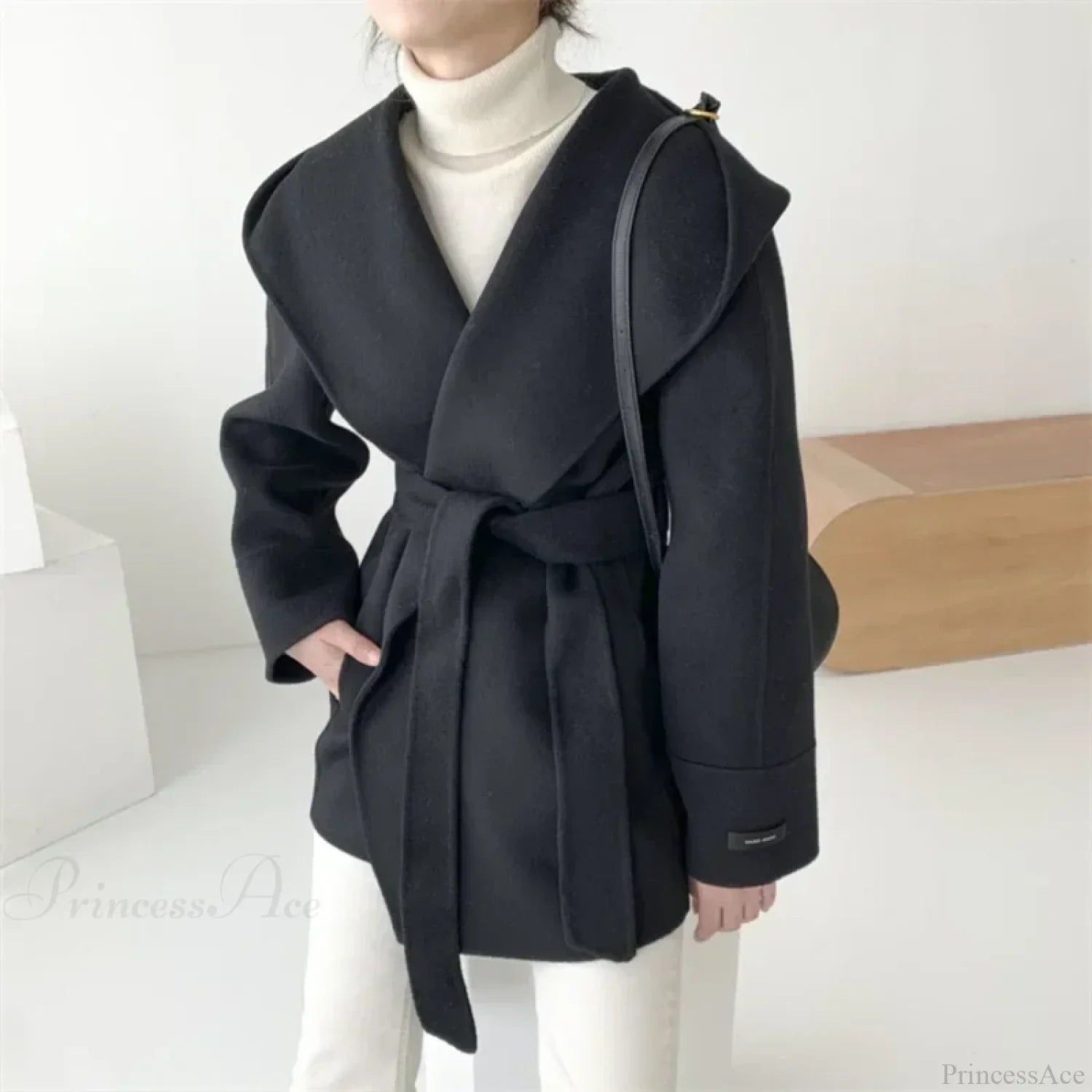 Wool Hooded Coat with Drawstrings for an Elegant and Warm Style