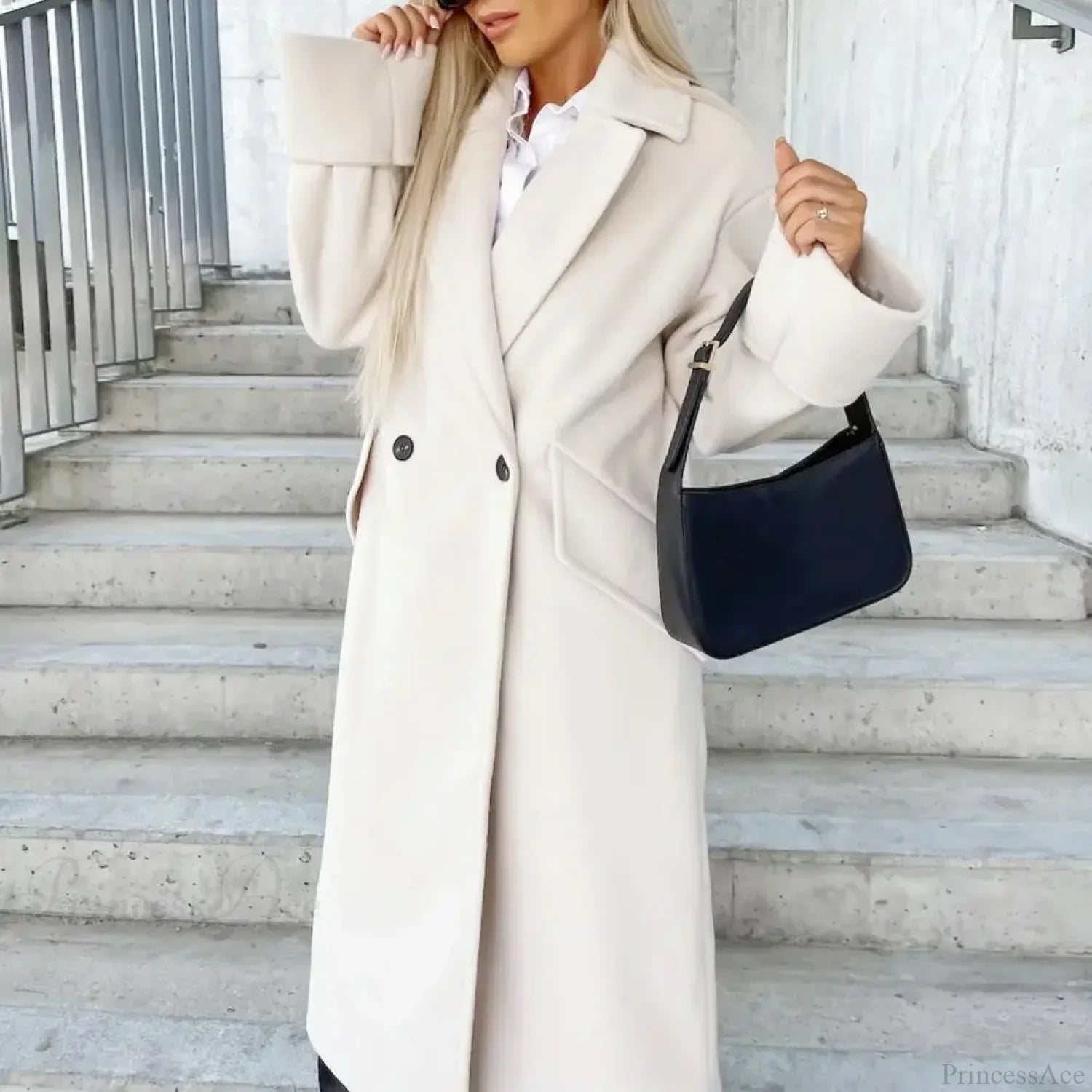 Elegant Loose-Fit Double-Breasted Windproof Overcoat for Stylish Comfort