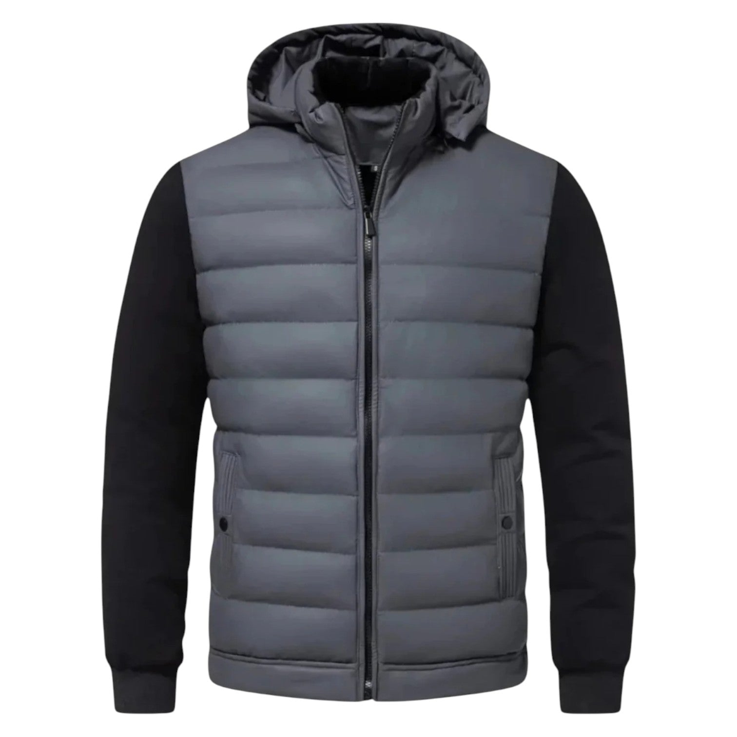 Luca – Stylish hooded jacket with zipper and fashionable quilted front