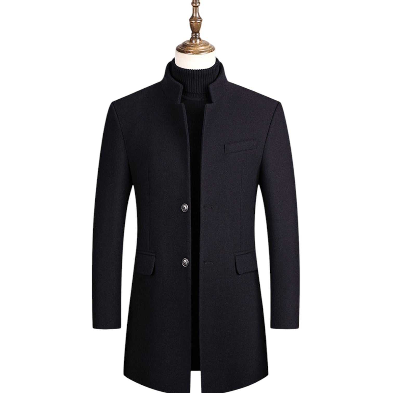 Lukas - Elegant Wool Coat with Stylish Stand Collar for Timeless Elegance