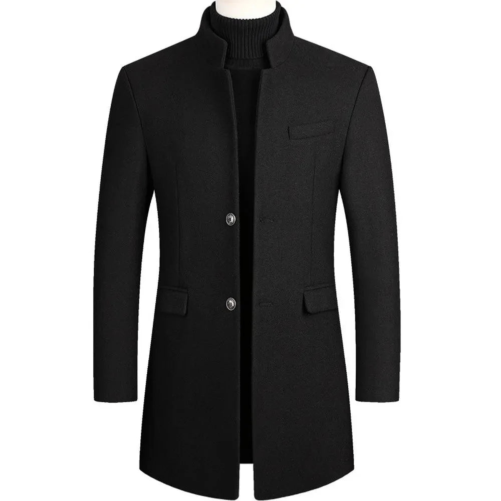 Lukas - Elegant Wool Coat with Stylish Stand Collar for Timeless Elegance