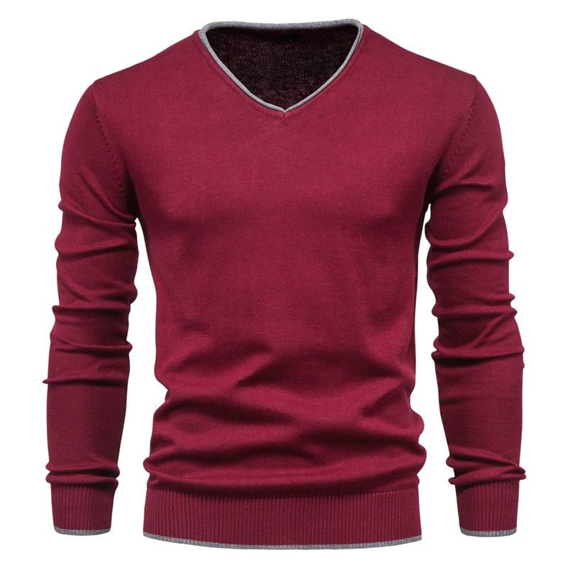 Lukas - Fashionable Slim Fit Sweater with Stylish V-Neck