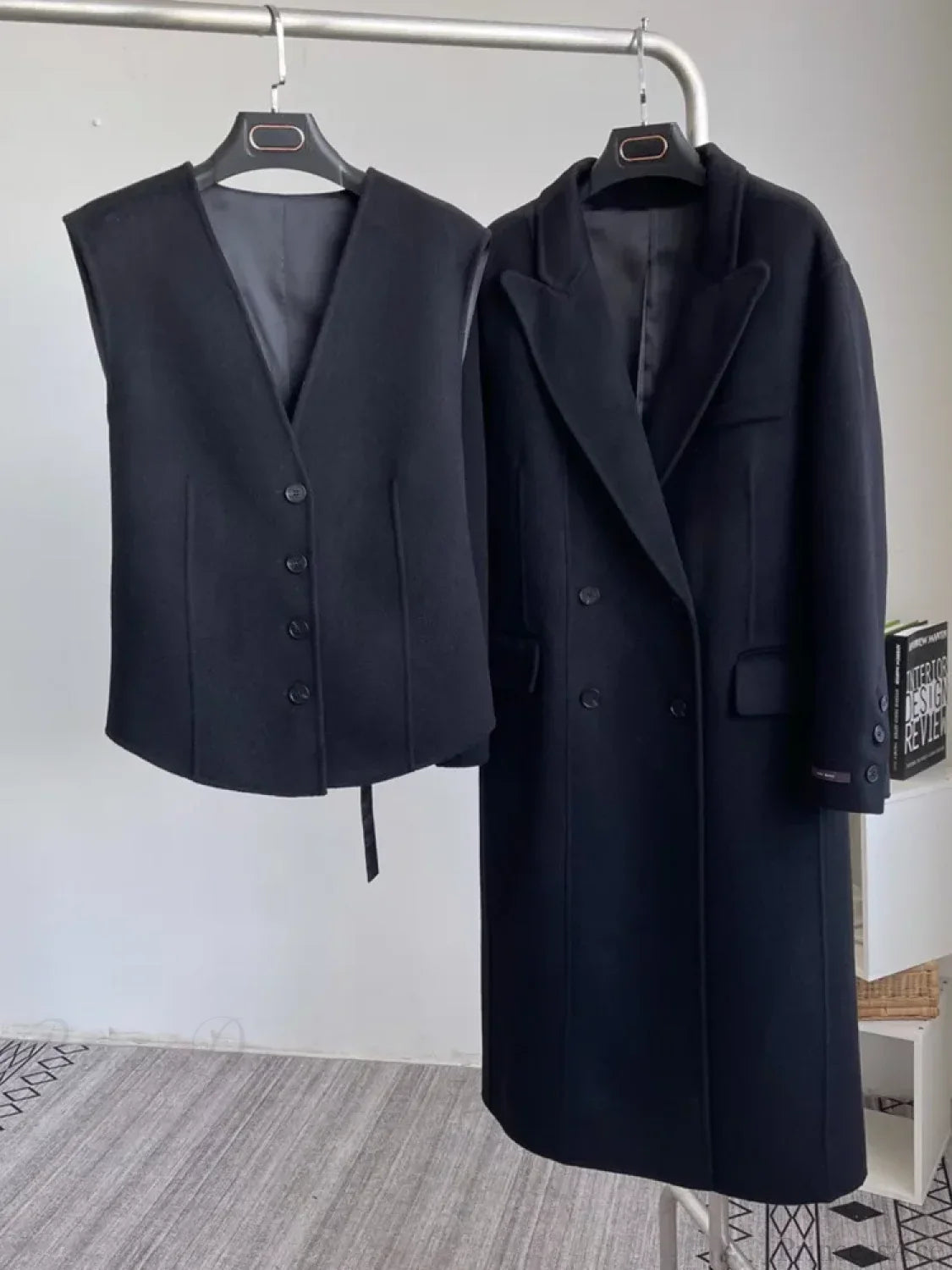 Elegant Luxury Double-Faced Wool and Cashmere Coat
