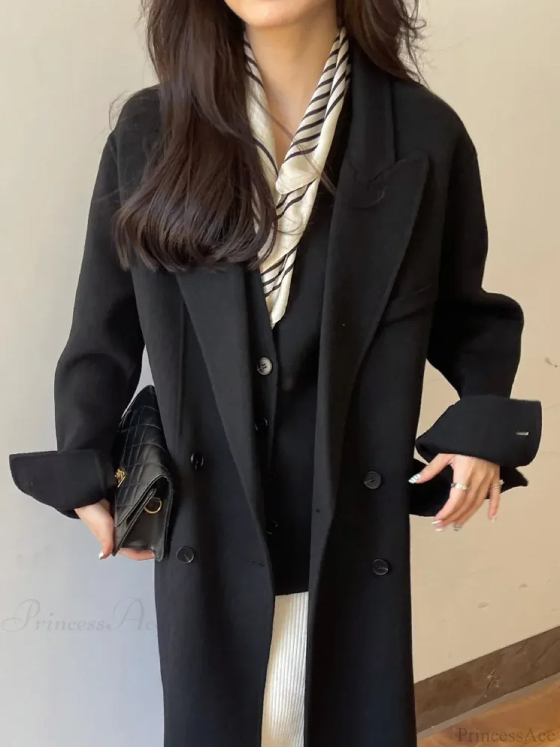 Elegant Luxury Double-Faced Wool and Cashmere Coat