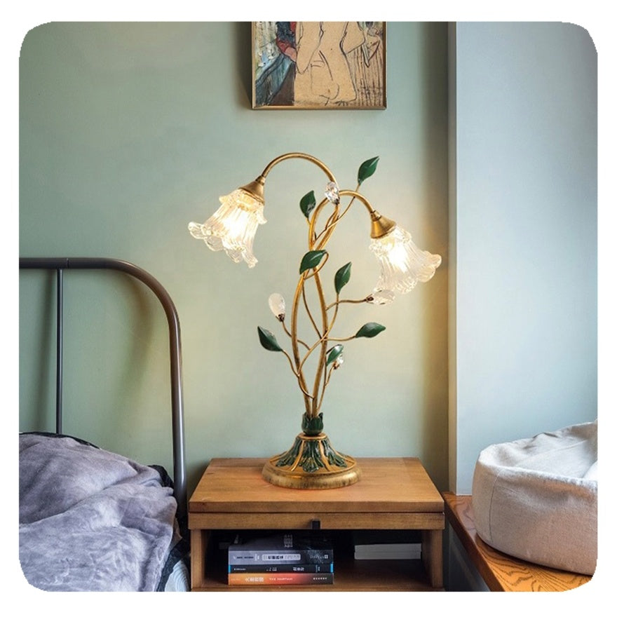 Elegant French floral table lamp for stylish lighting