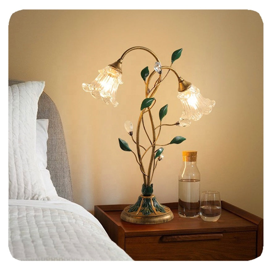 Elegant French floral table lamp for stylish lighting