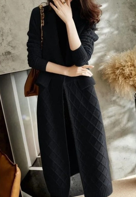 Cozy Women's Cable-Knit Sleeve Cardigan Coat