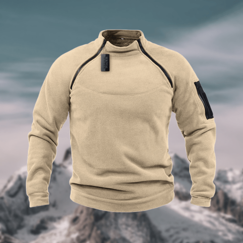 Nils – Stylish Windproof Wool Fleece Pullover with Zipper for Active Comfort