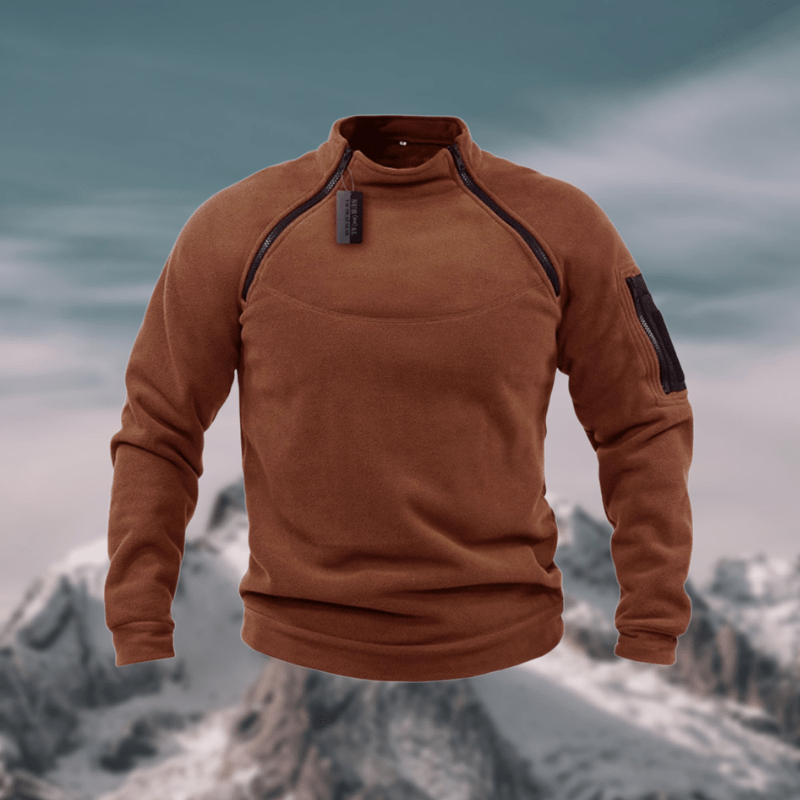 Nils – Stylish Windproof Wool Fleece Pullover with Zipper for Active Comfort