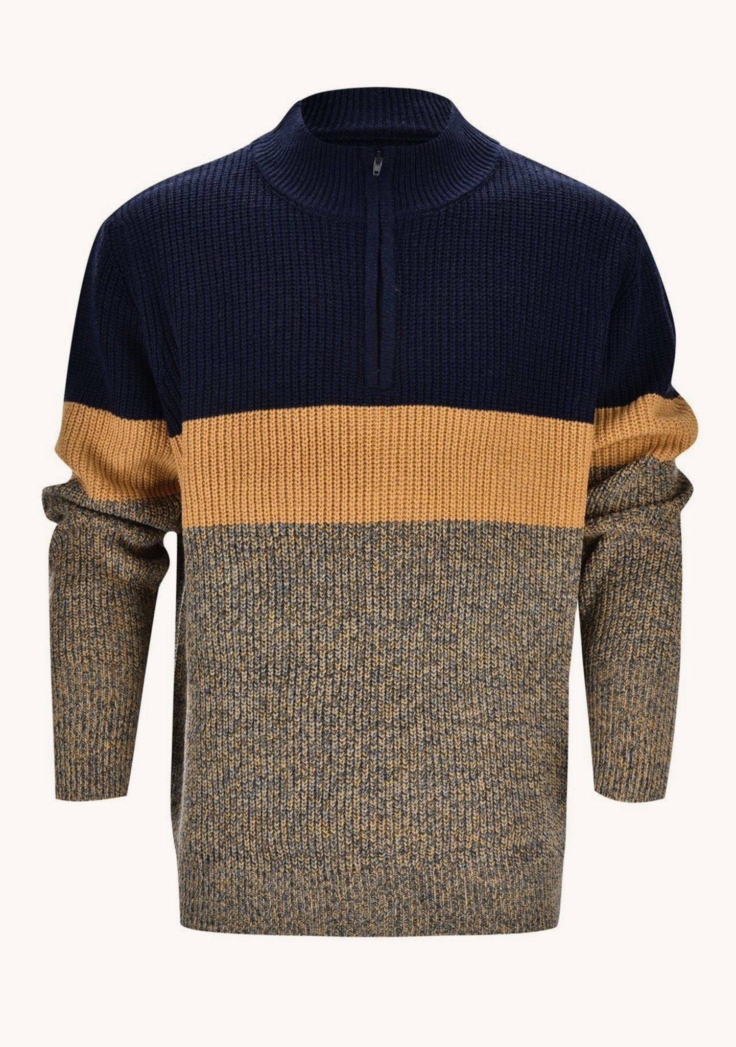 Norbert - Stylish Colorblock Crew Neck Knit Sweater for a Modern Look