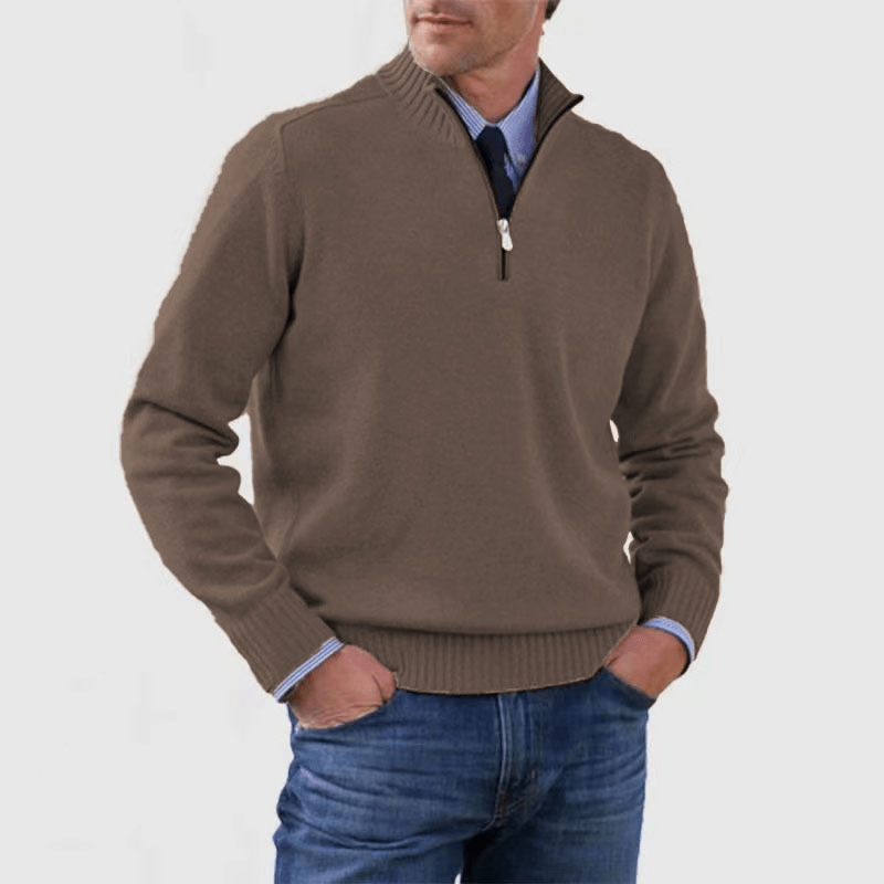 Norwin - Elegant Classic Pullover with Stylish Half Zipper