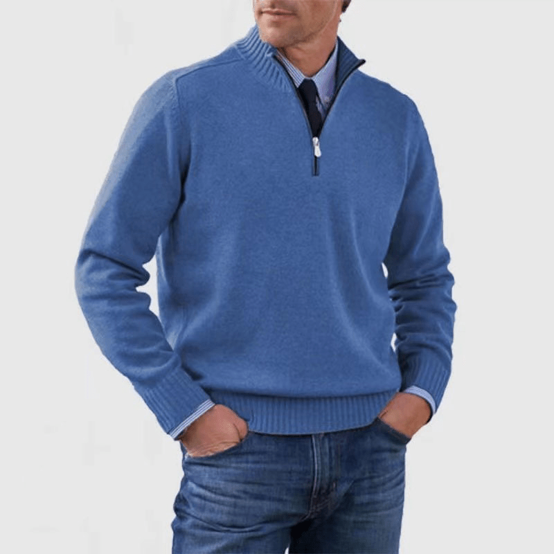 Norwin - Elegant Classic Pullover with Stylish Half Zipper