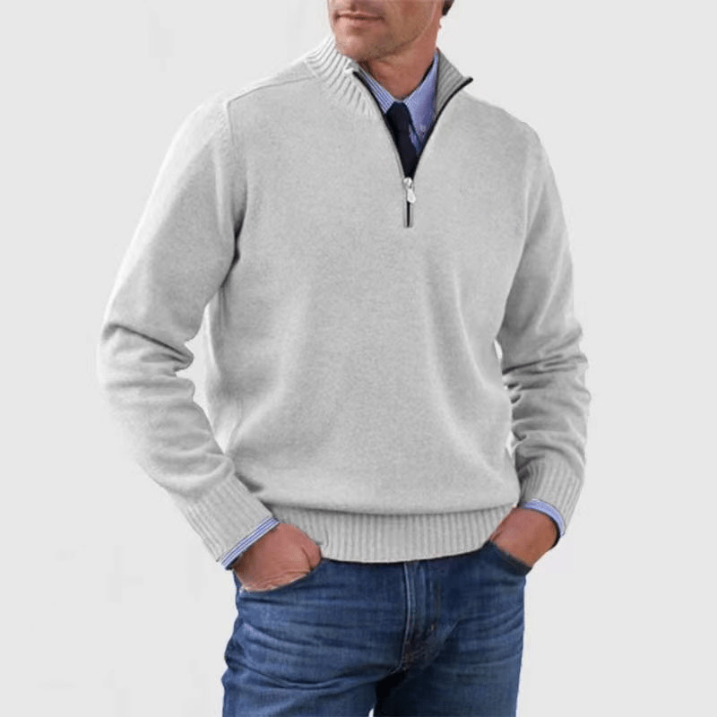 Norwin - Elegant Classic Pullover with Stylish Half Zipper