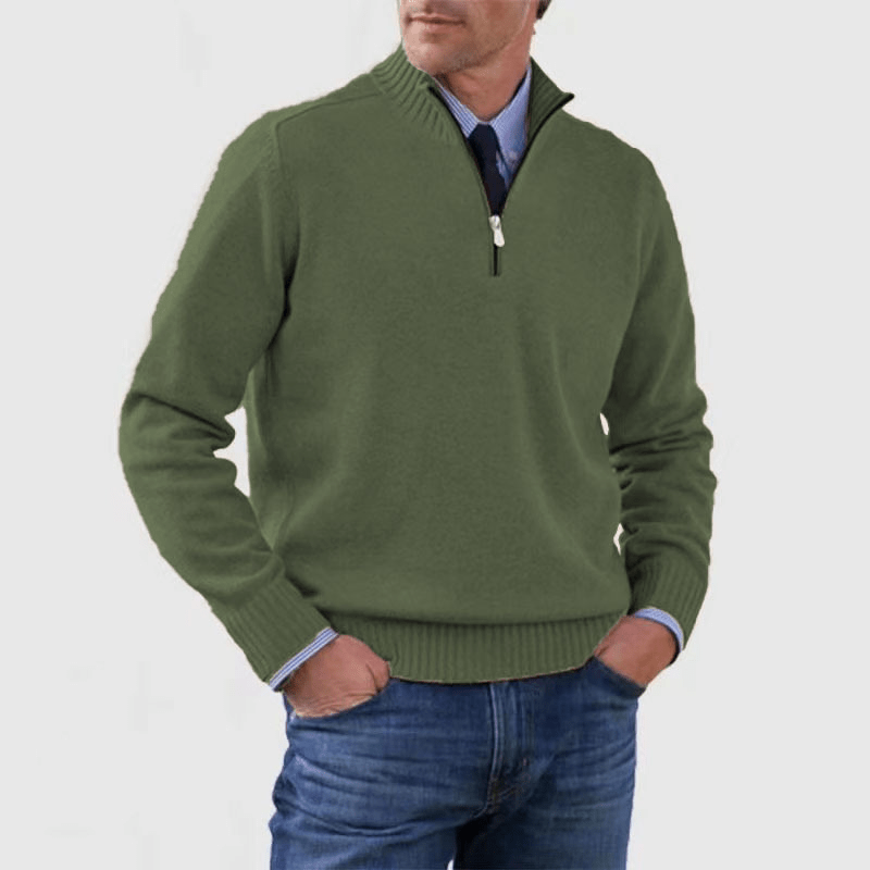 Norwin - Elegant Classic Pullover with Stylish Half Zipper