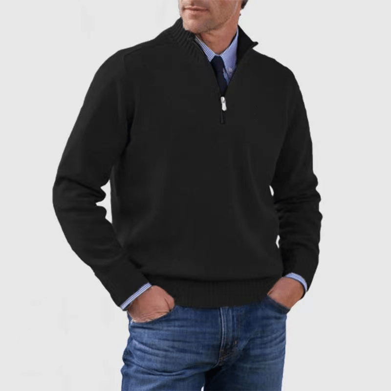 Norwin - Elegant Classic Pullover with Stylish Half Zipper