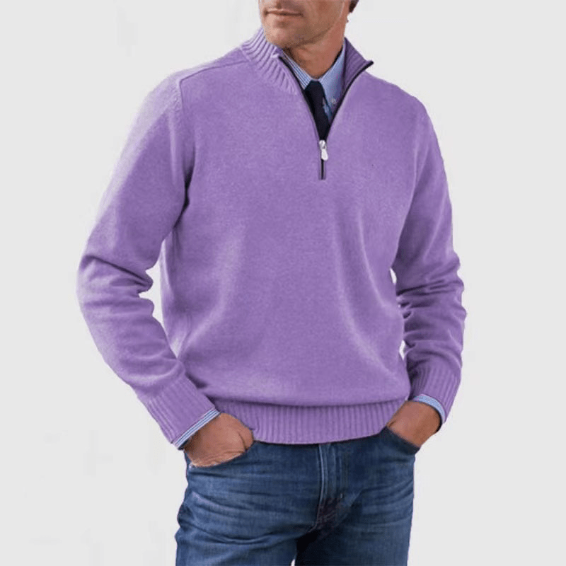 Norwin - Elegant Classic Pullover with Stylish Half Zipper