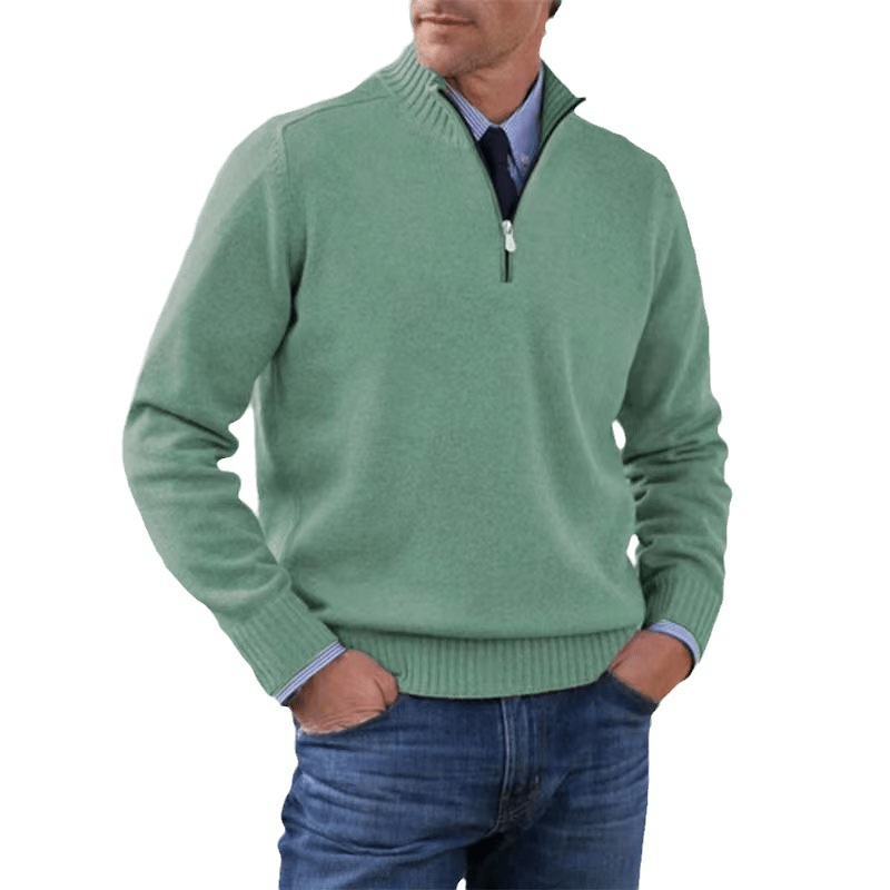 Norwin - Elegant Classic Pullover with Stylish Half Zipper